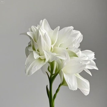 Chardonnay Pure White Double Oriental Lily (2 buds/stem) · White & Cream