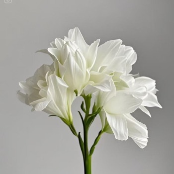Chardonnay Pure White Double Oriental Lily (3 buds/stem) · White & Cream