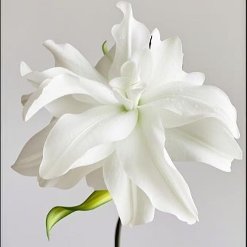 White Lotus Pure White Double Oriental Lily (1 buds/stem) · White & Cream