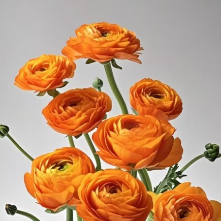 Tangerine Orange Ranunculus / Persian Buttercup · Orange & Coral