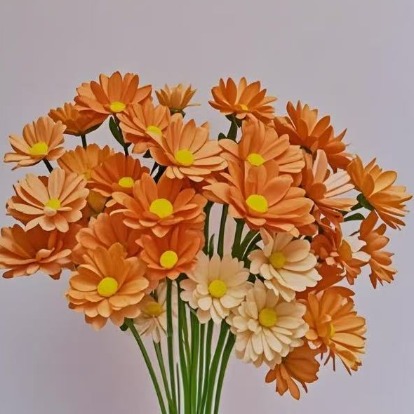 Salmon Orange Warm Coral Spray Chrysanthemum · Orange & Coral